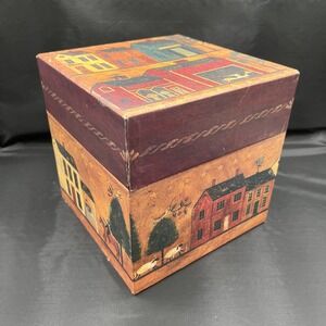 Bob's Boxes Primitive Village Decorative Set of 3 Nesting Boxes Folk Art Country